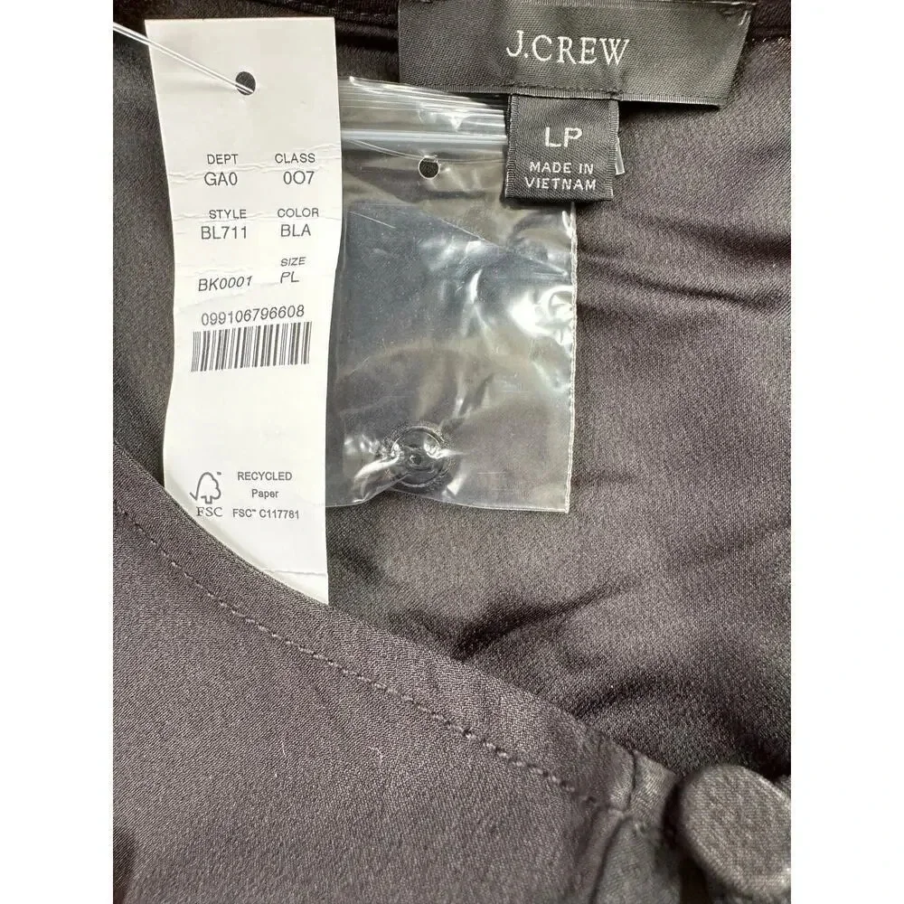 JCrew Puff-sleeve satin-back crepe top